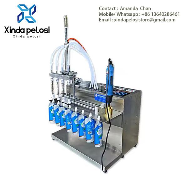 Máquina de enchimento de líquido de bebidas com saco de gás, fácil de operar para alimentos, bebidas, produtos químicos etc.