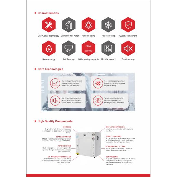 DC Inverter Heat Pump 18KW Ground Source Heat Pump For Hot Water