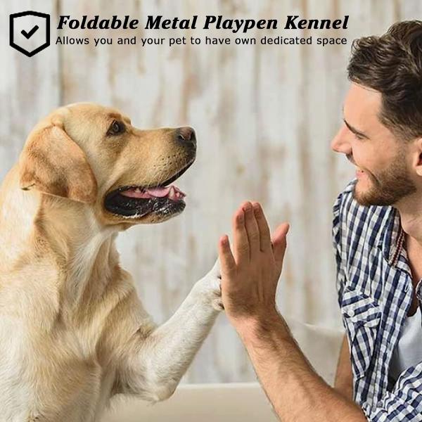 Outdoor Dog Kennels for Large Dogs with Roof, Heavy Duty Metal Dog Enclosures for Outside, Large House Cage Dog Pen