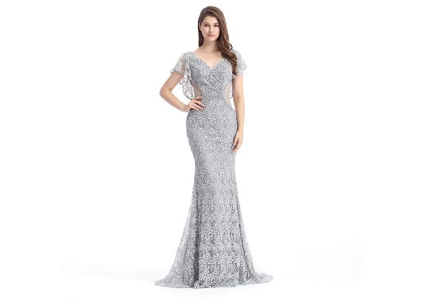 Mermaid Arabic Evening Gowns Dresses , Custom Fit Arabic Style Evening Gowns