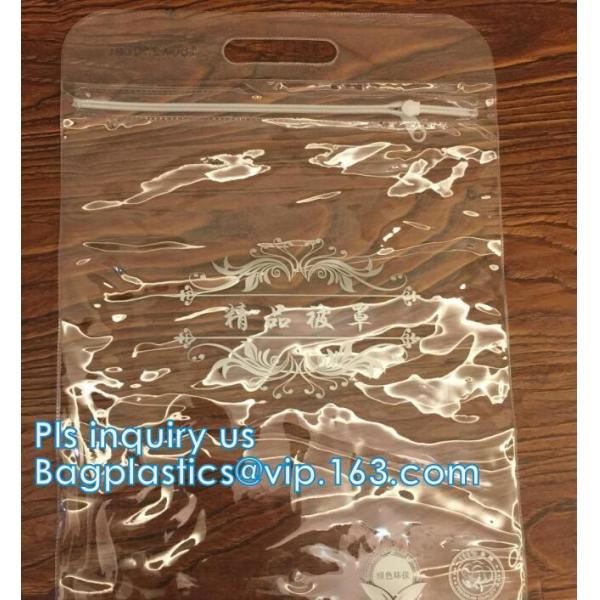 Cosmetic K Clear Bubble Bags/Hot Sale Slider Zipper Bag, Slider Hook Hanging Zipper Bag, Slider Zipper PVC Pencil