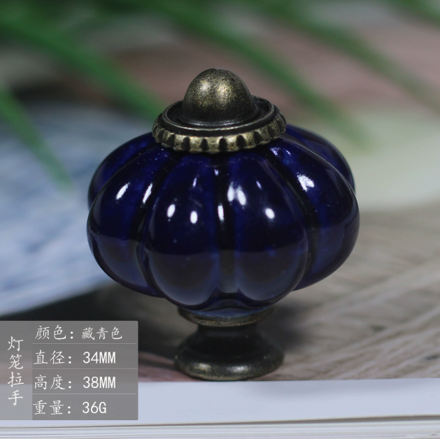 Pumpkin Ceramic Handle Knob Bohemian Style Cartoon Kitchen Bedroom Bathroom Wardrobe Dresser Cabinet Drawer Door Handle