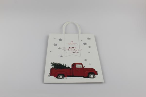 Embossing Textured 30-160gsm Food Kraft Paper Bag For Grocery Shopping