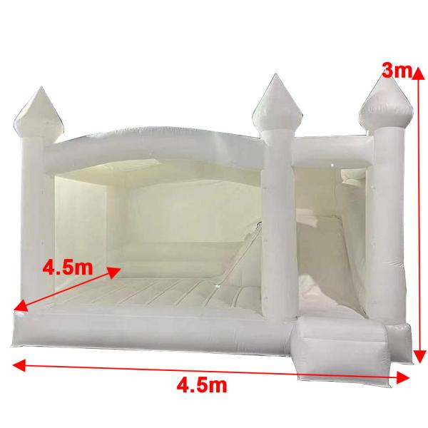 Pure White Wedding Bounce House With Slide Kids Jumping Castle