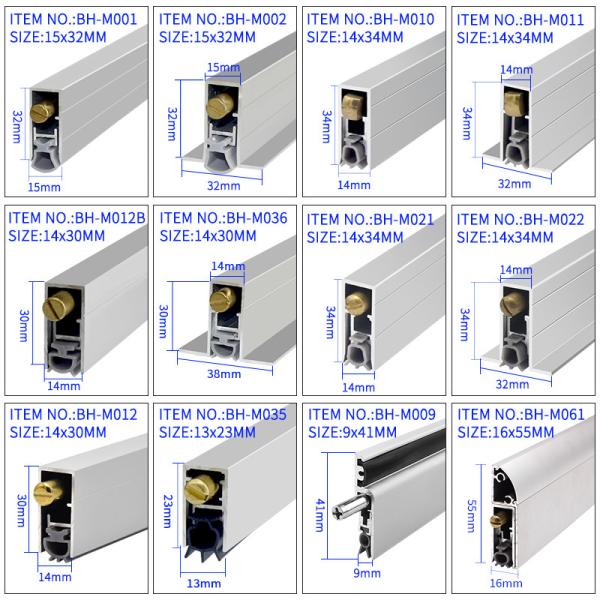 Automatic Drop Down Bottom Seals for Wooden Door Fully Cover Silicone Rubber Strips