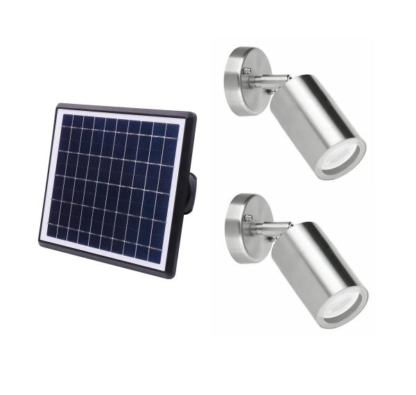 Modern Exterior Solar Wall Lights Stainless Steel 200 Lumens