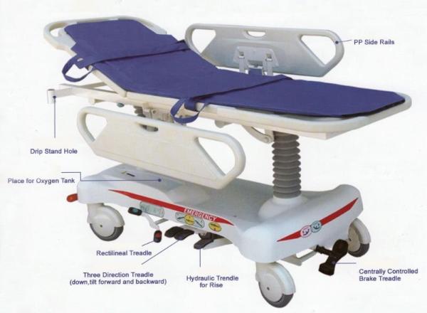 Hospital hydraulic stretcher car (ALS-ST005)