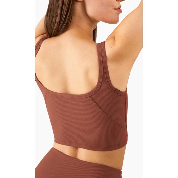 New Threaded Nude Yoga Bra Vest-Style Fitness Running Sports Bra Women