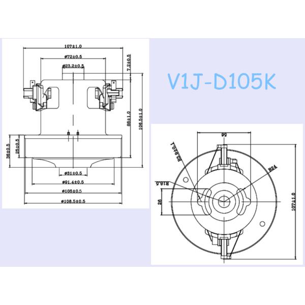 Replacement Wet Dry 25KPA 1.2KW Vacuum Machine Motor