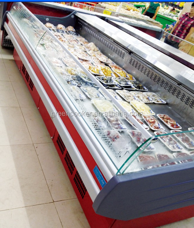 Рыба Мясо морепродукты Дисплейный стол холодильник Витрина для супермаркетов холодильник горизонтальный