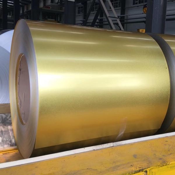 Golden Color Anti-finger print AFP AZ70 GL Galvalume 55% ALU-ZINC Steel Coils chromated 6+ regular spangle g550 full har