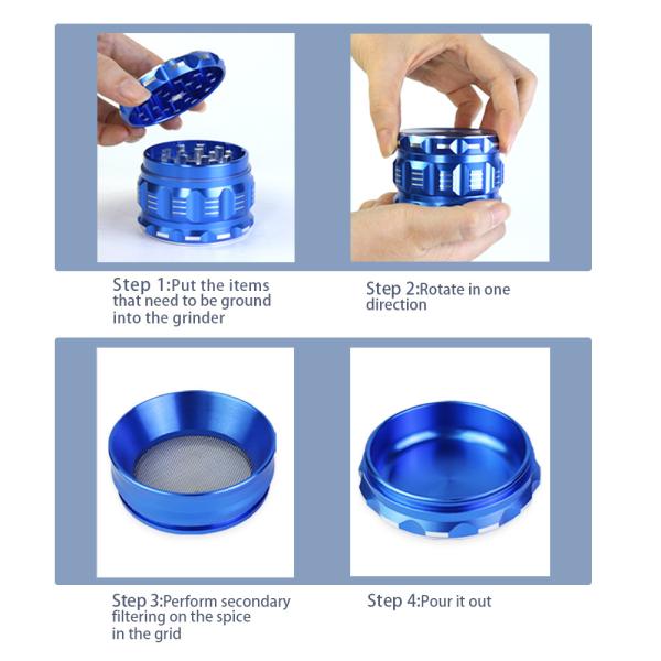 Специализированные Алюминиевые детали Табак Специи Травяной мельницы Синий анодирующий