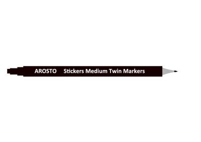Alcohol Based Medium Twin Marker Pen With 6mm - 8mm Medium Chisel and 1mm Fine Nibs