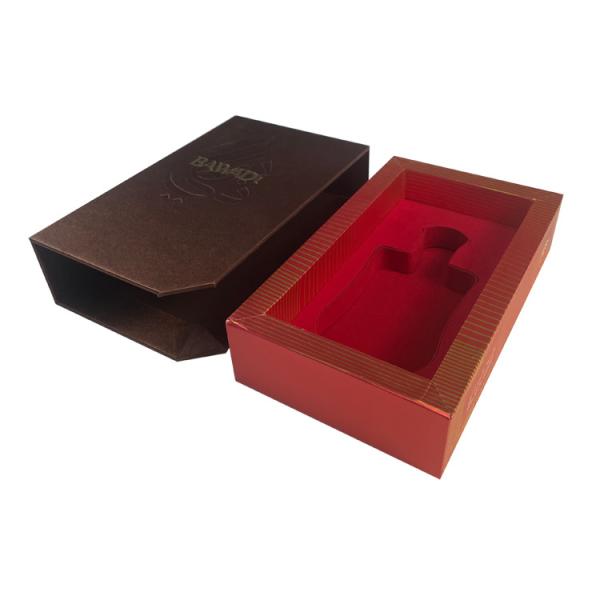 Luxury Custom Hot Foil Logo Pull Out Drawer Cardboard Gift Perfume Packaging Box For 30ml 50ml Bottle With Insert