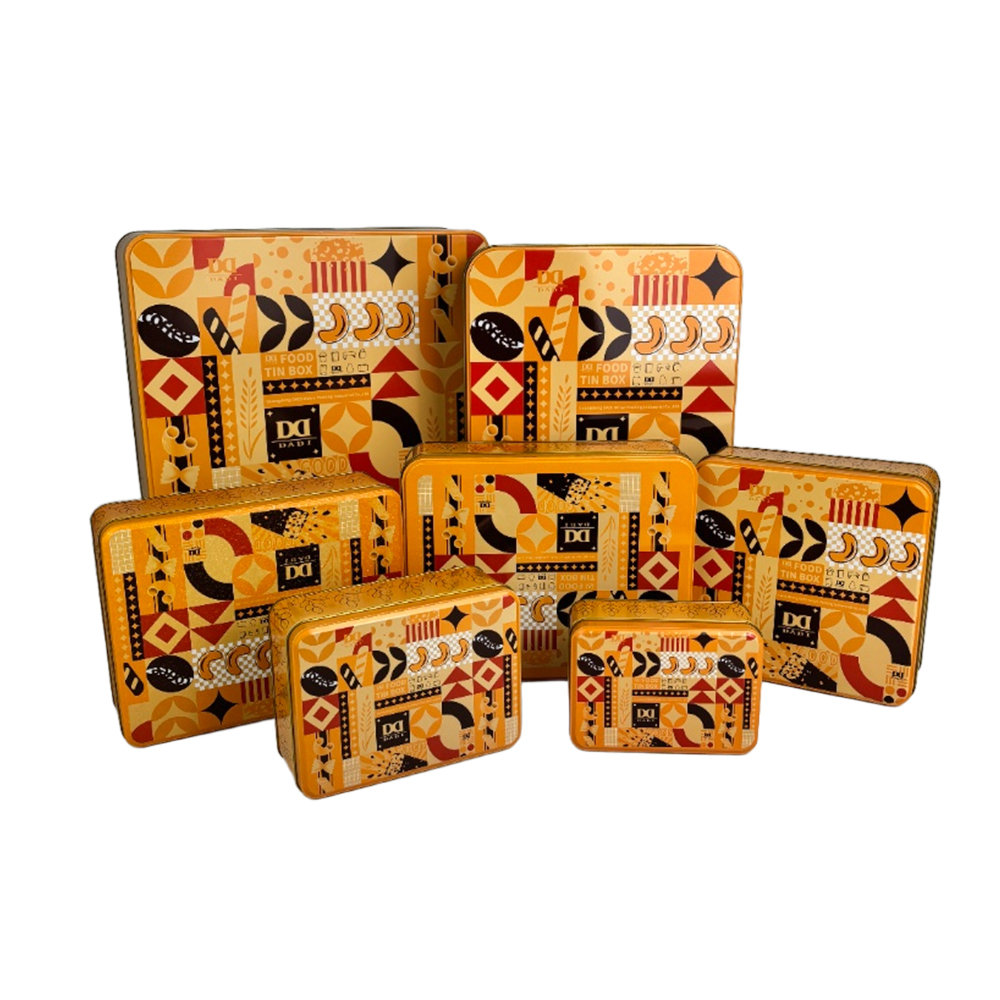 Food Grade Custom Printing Recyclable Tin Box Metal Tin Container for Tea and Candy Packaging
