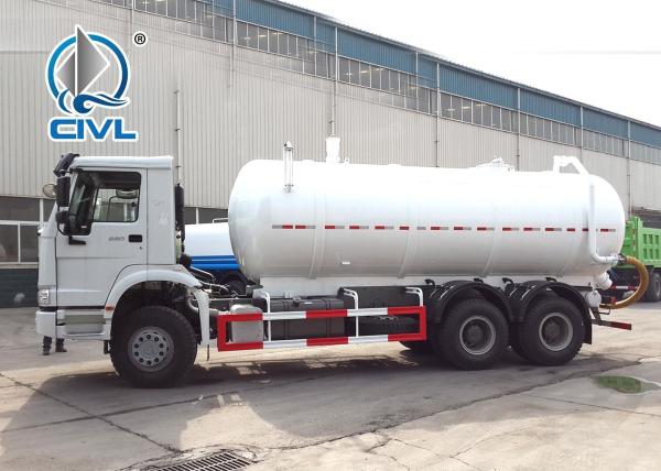 6x4 12m3 SINOTRUK HOWO 336hp Sewage Pump Truck With Safety Belts Tires12.00R20 With Middle lifting and Rear Cover