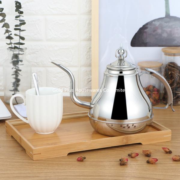 Antique court coffee kettle 1.8L fine quality silver court pour over stainless steel milk pot with strainer