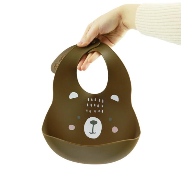 Babadores bonitos do silicone do bebê recém-nascido com material amigável de Eco do coletor da migalha