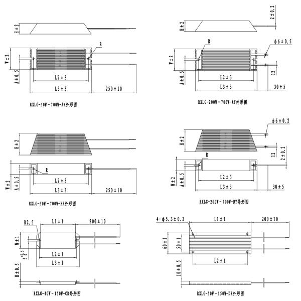RXLG Aluminum Housed Wirewound Resistors