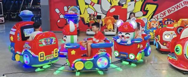 Electric Power Source And Kids Swing Game Machine Children Track Train Amusement Park Equipment Gameplay In Coin Operated Kiddie Ride