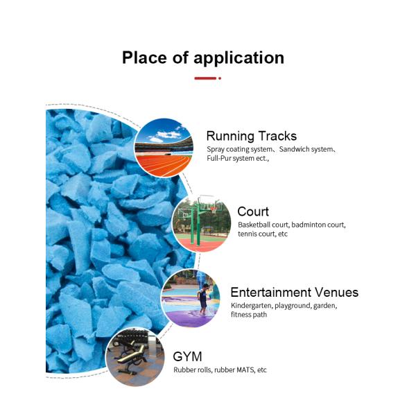 Голубые EPDM гумовые гранулы игровой площадки Полы Устойчивость к воздействию погоды Хорошее поглощение ударов