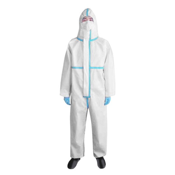 S/M/L/Xl/Xxl Medical Protective Coverall With Cotton Knitted Cuff