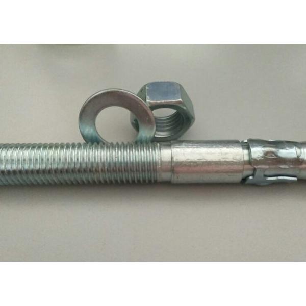 Carbon Steel Material Wedge Anchor Bolts / Through Anchor Bolt M24 Zinc Plated