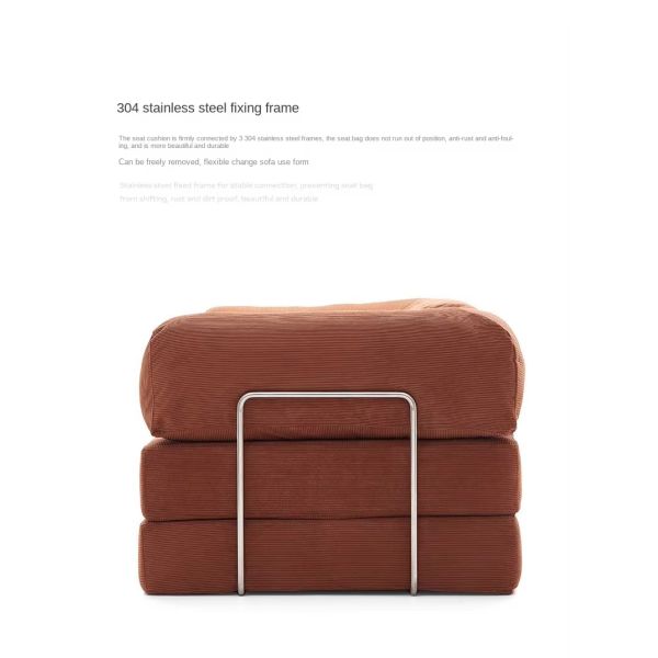 Modern Compression Sofa Set Fully Removable Fabric Sponge Filled Straight Legs Stainless Steel School Living Room Sofa Bed