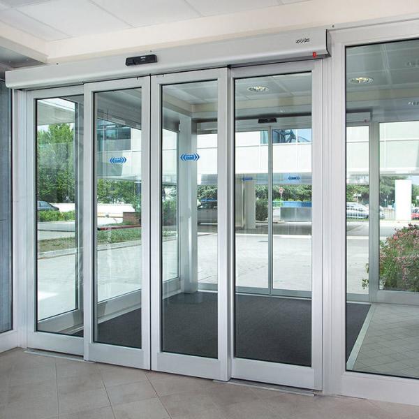 Hotel / Office Building Smart Sliding Glass Door Safety Protection Commercial Automatic Sliding Glass Door Manufacturers