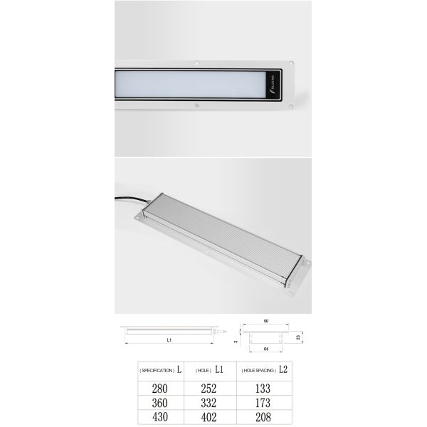 Luz de trabajo LED para máquina de aleación de aluminio, tubo lineal, resistente al aceite, 18W, luz de trabajo LED CNC