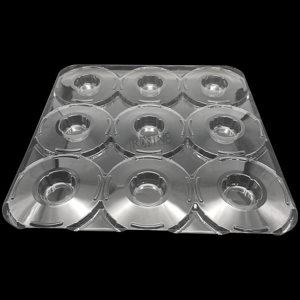 Customized Disposable Plastic Transparent 9 Holes Yarn Wrapped Tray