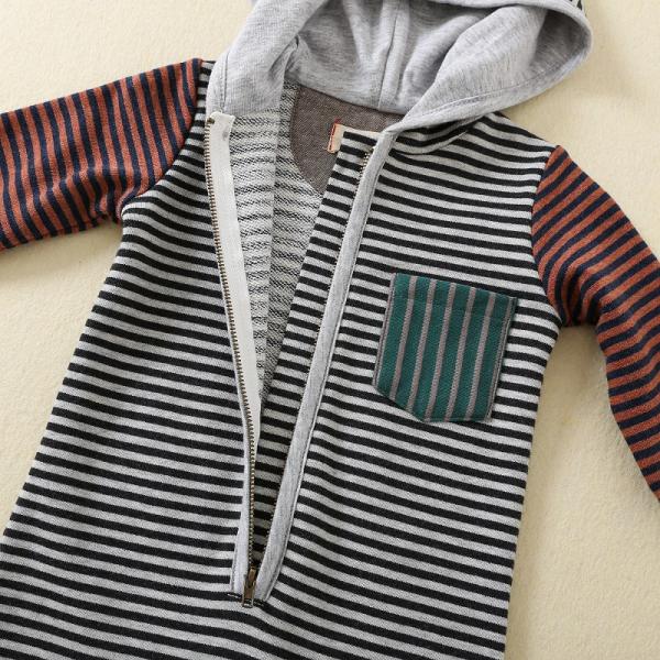 Custom New Kids 100% cotton Long Sleeve Clothing zipper Jumpsuit Baby Romper with hat