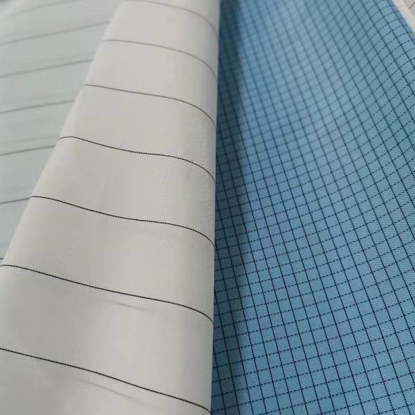 Tela estática anti del desgaste del trabajo del algodón de las telas 188*120 del ESD del recinto limpio