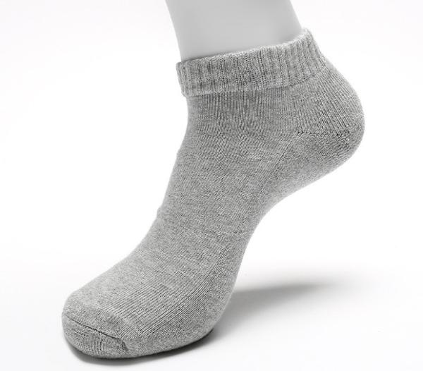 OEM Spring Mens Sports Ankle Socks Plain Color Knitted Running Ankle Socks Knit Cotton Socks