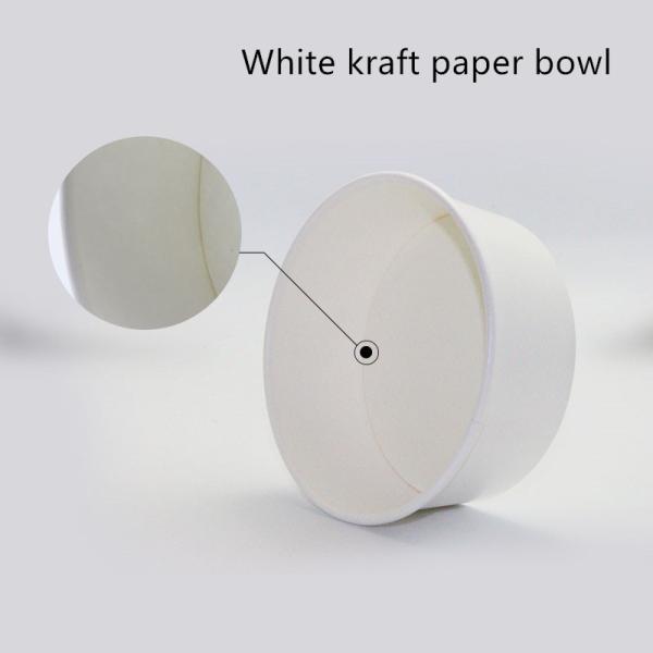 500ml 750ml 1000ml 1300ml Disposable White Kraft Paper Bowl For Salad