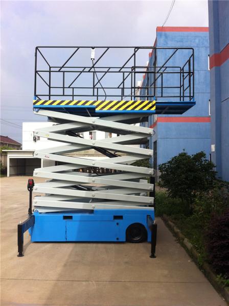 Hidráulicos bondes amarelos da cor 500KG Scissor o elevador com plataforma telescópica