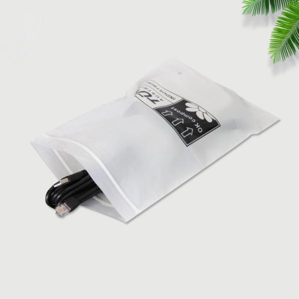Clear Frosted Compostable Plastic Zipper Bag Clothes Transparent Packaging