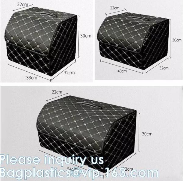Storage Container, Waterproof Pu Leather Storage Box Car Trunk Organizer, Automotive Consoles & Organizers