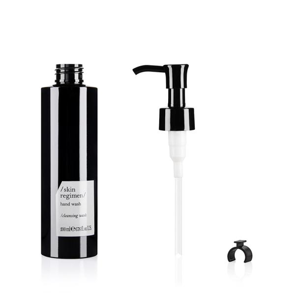 O cosmético plástico do ANIMAL DE ESTIMAÇÃO engarrafa a amostra grátis do preto 200ML para o óleo de limpeza