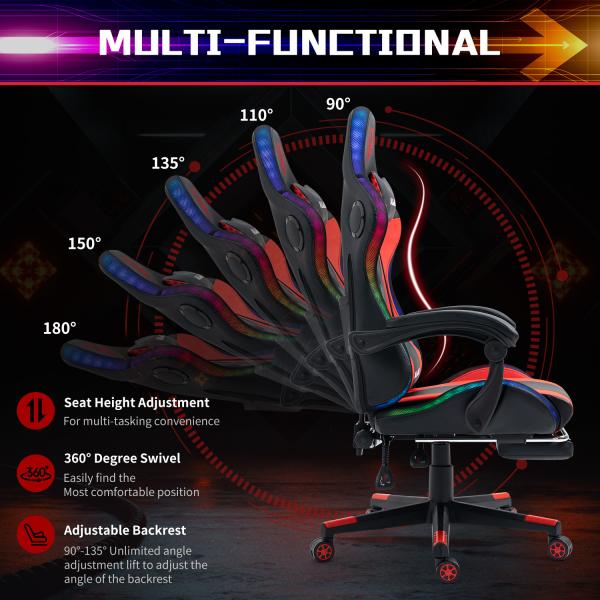 Get the Ultimate Gaming Experience with this Leather RGB Racing Computer Gaming Chair