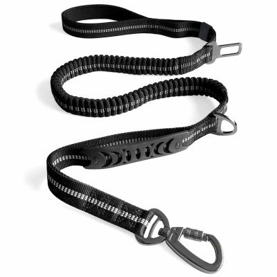 Strong Bungee Shock Absorbing Dog Leash 4 In 1 Multifunction With Car Seat Belt
