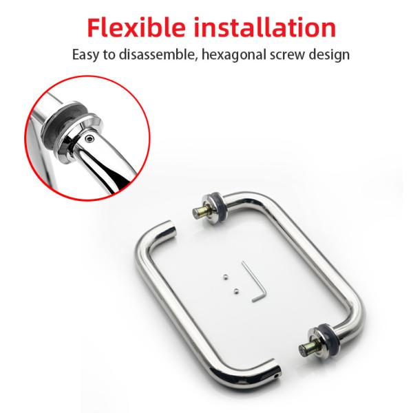 Мат черный атласный круглый нержавеющая сталь тяга ручка душ стеклянная дверь ручка