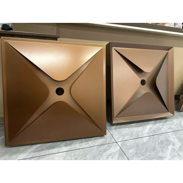 Champagne gold door awning board 2.5mm customized curved aluminum plate