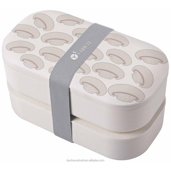 Colorful 1200ml Double Layer Eco Friendly Salad Bento Lunch Box with Bag and Cutlery