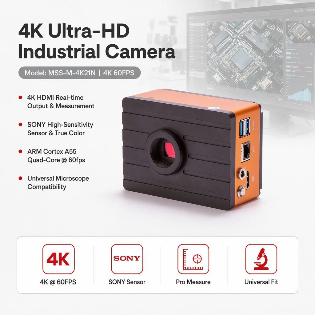 Wholesale 4K Microscope Camera Sony Sensor for Stereo Metallographic Biological Research CE FCC MSS-M-4K21N