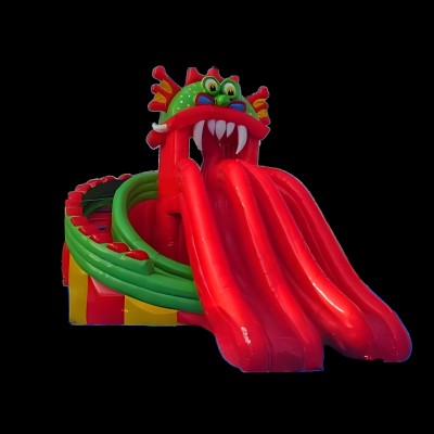 Inflatable Slide Waterslide Commercial Red Dragon Water Slide Kid Adult Large Size Water Game Onland with Slide Selected Pool