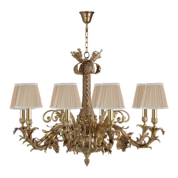Antique brass dining room chandeliers Lighting With Lampshade (WH-PC-16)