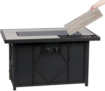 Rectangular Tabletop 42in 50,000BTU Outdoor Fire Pit Table Stove In Winter