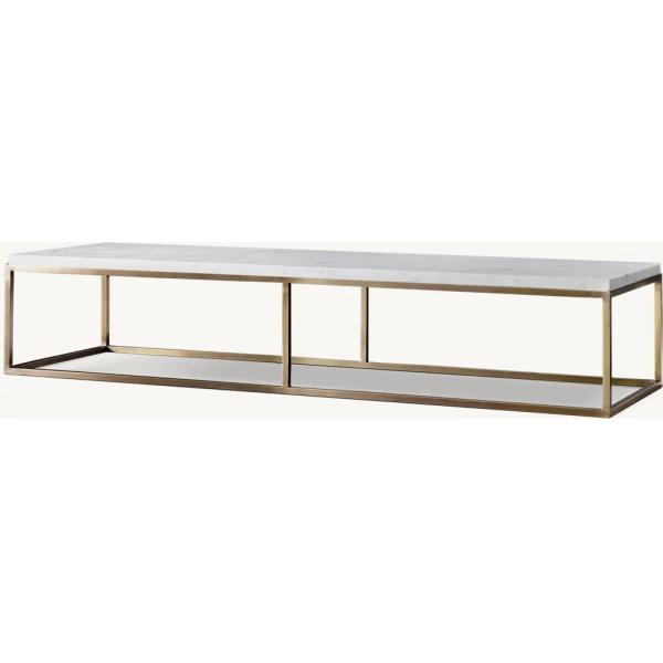 Stainless Steel And Sintered Stone Top Coffee Table Furniture For Modern Homes