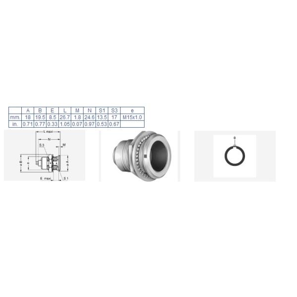 Receptáculo EGG.2B.319.CLL del arreglo del HUEVO 2B 19pin de los conectores circulares de la serie de Lemo B